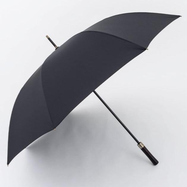 Extra Large 132cm Wooden Handle Umbrella Parachase Black 