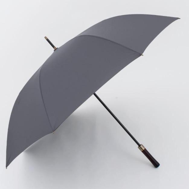 Extra Large 132cm Wooden Handle Umbrella Parachase Gray 