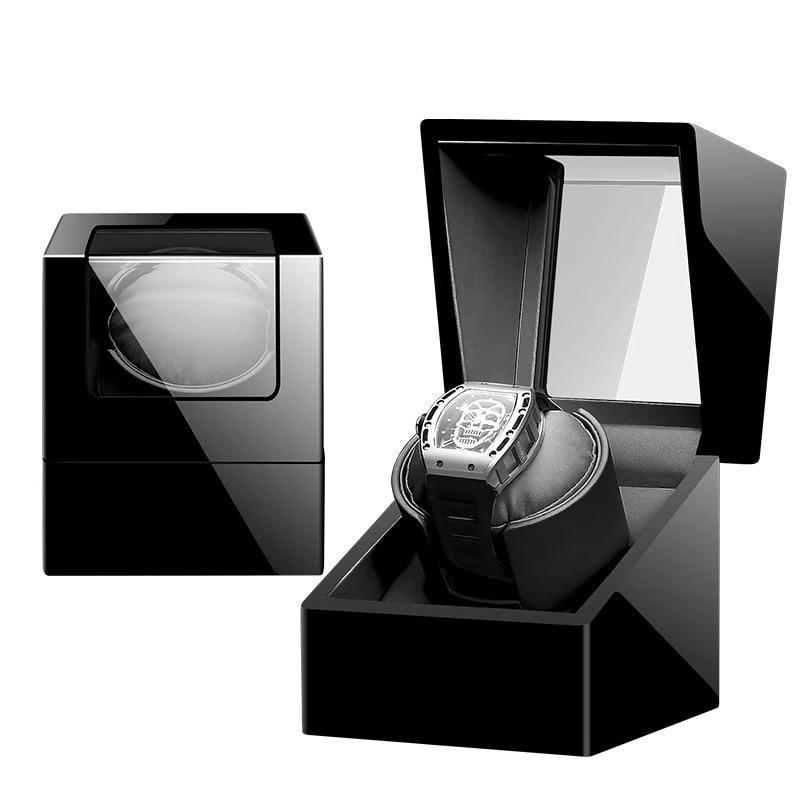 Fabrizio Polished Box Mechanical Watch Winder GR Black 