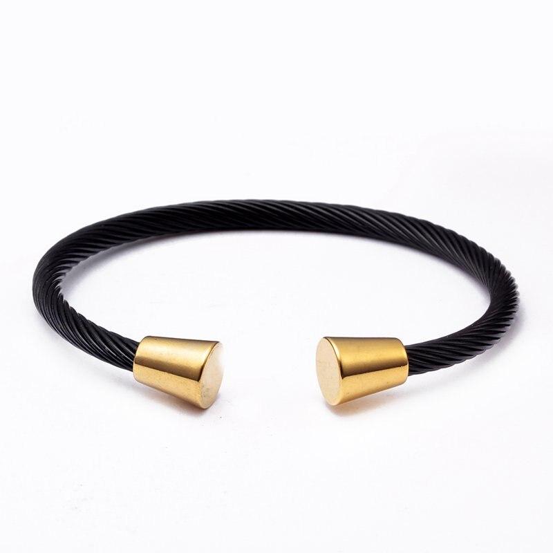 Felix Stainless Steel Cuff Bracelet GR Black & Gold 