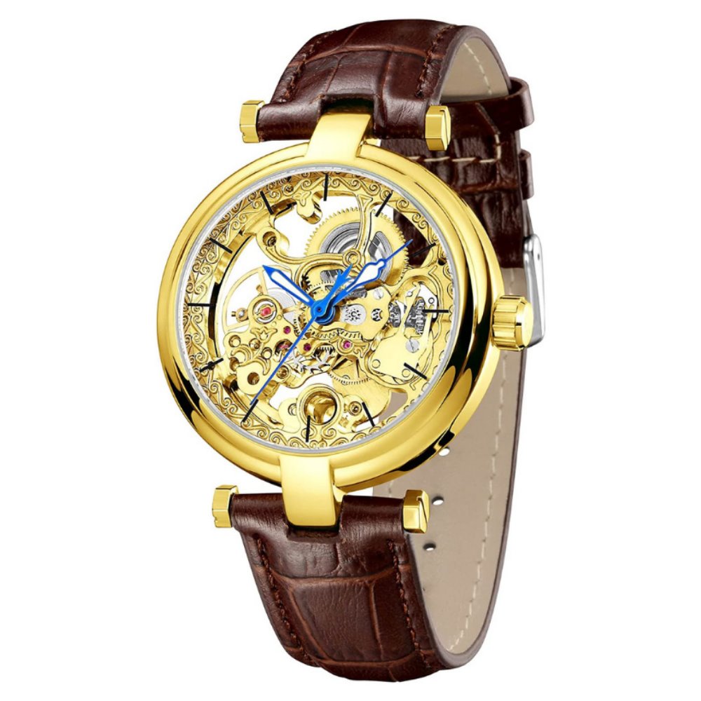 Firenze Luxury Mechanical Skeleton Watch Forsini Ingegneria Golden Brown 