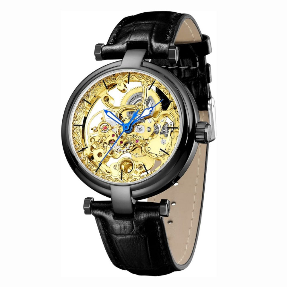 Firenze Luxury Mechanical Skeleton Watch Forsini Ingegneria Golden Dial 