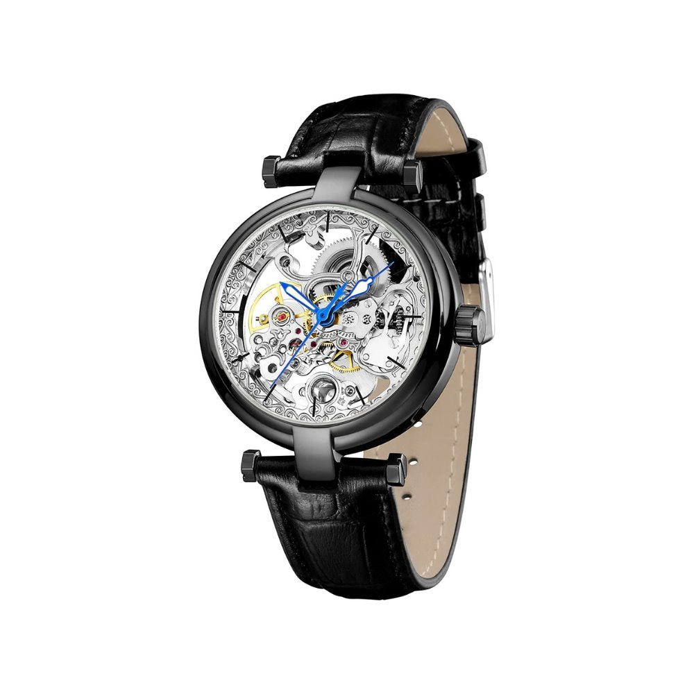 Firenze Luxury Mechanical Skeleton Watch Forsini Ingegneria Silver Dial 