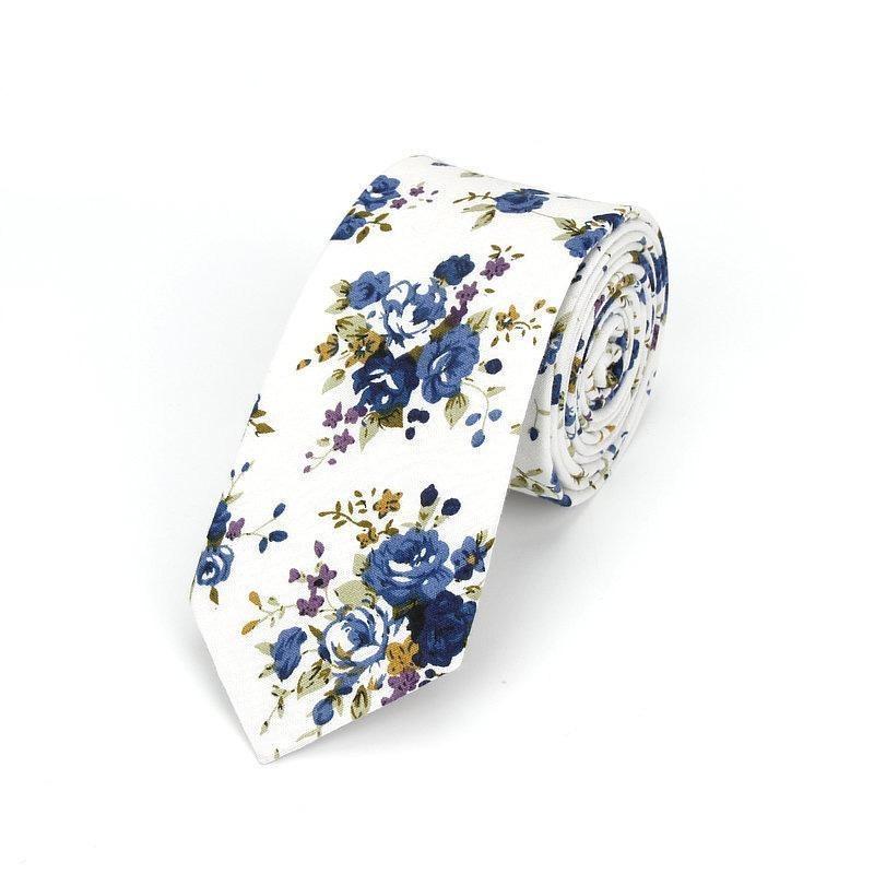 Floral Casual Cotton Boho Tie GR White 
