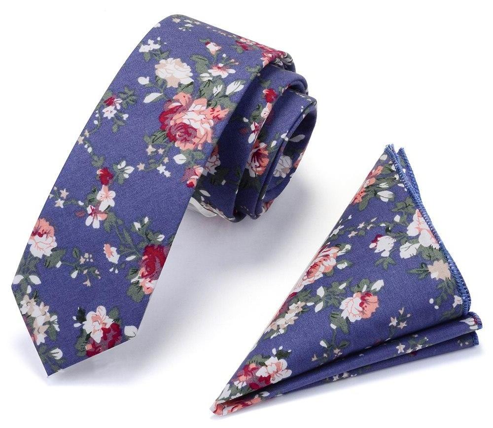 Floral Cotton Tie Set GR Purple 