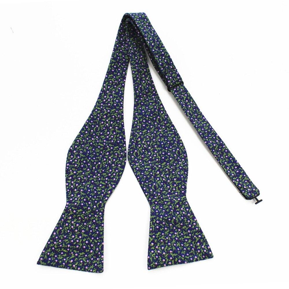 Flowered Cotton Self-Tie Bow Tie GR 
