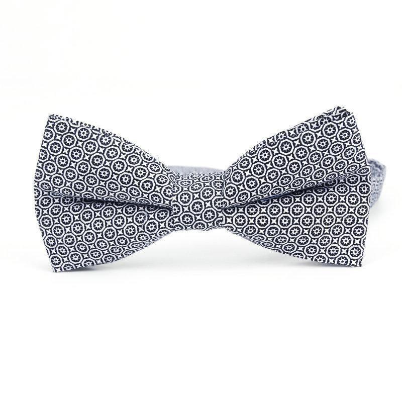 Foulard Bow Tie Pre-Tied GR Blue & White 