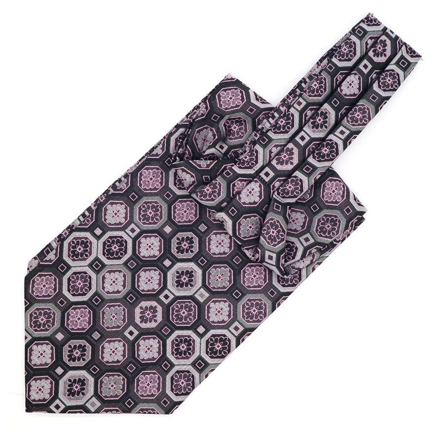 Geometric Boho Ascot Tie GR Purple 