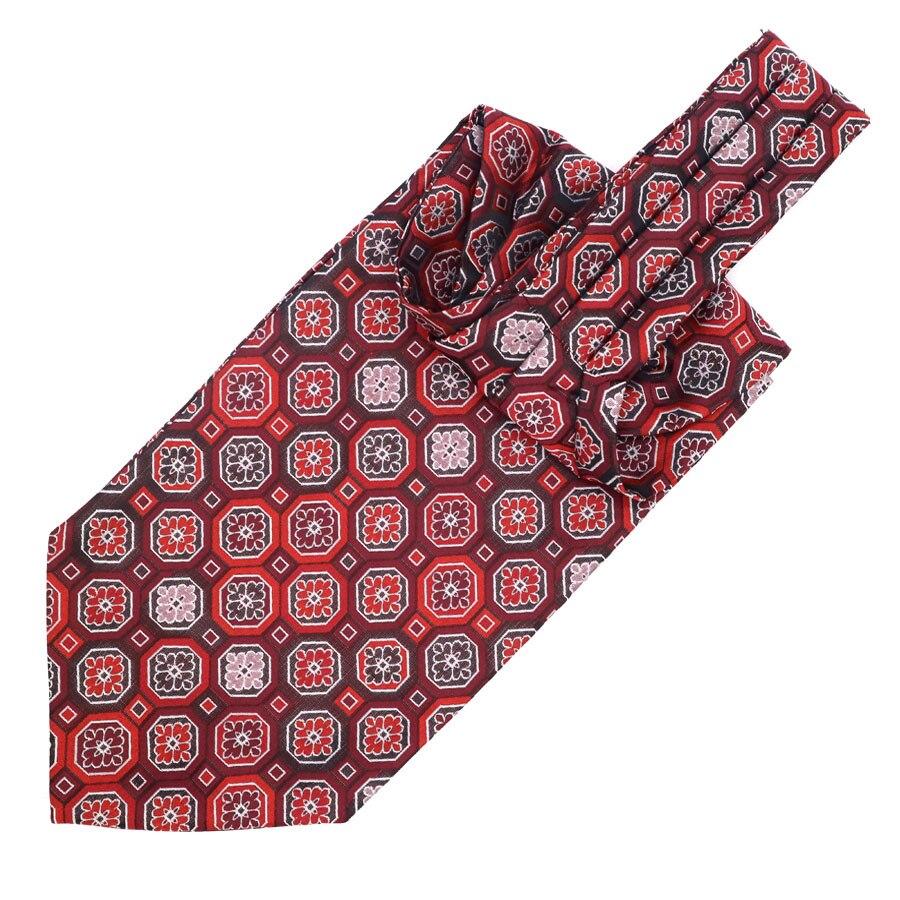 Geometric Boho Ascot Tie GR Red 