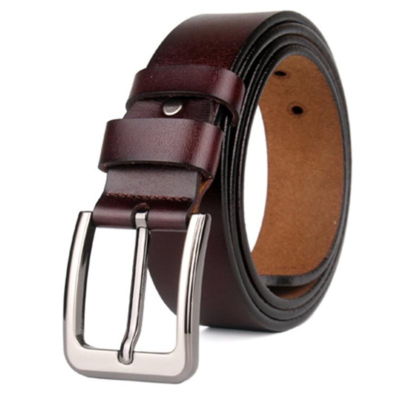 Gilberto Solid Cowhide Leather Belt GR Dark Brown 100cm 