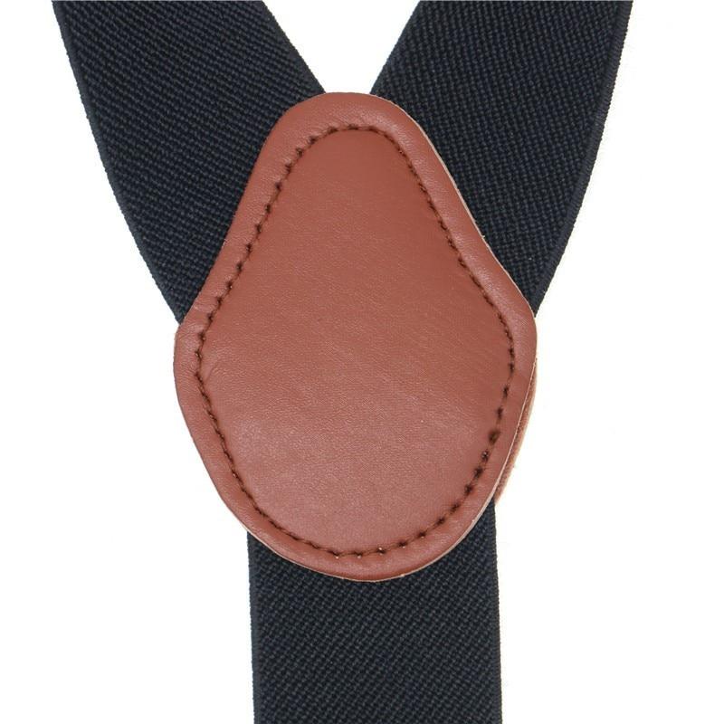Giordano Solid Retro Leather 6 Clip Business Suspenders 35 mm GR 