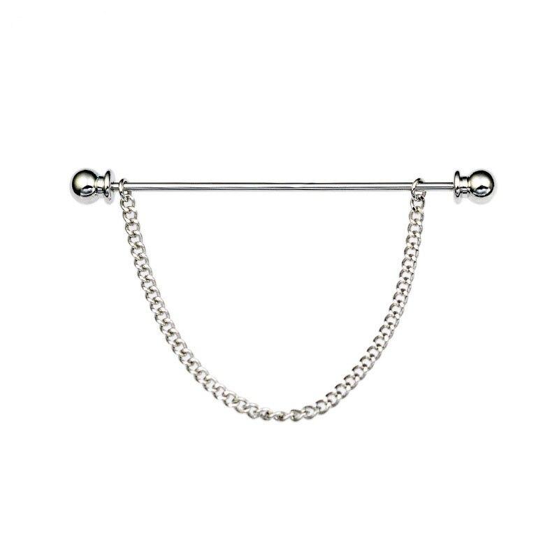 Globe Collar Bar With Chain GR Silver 