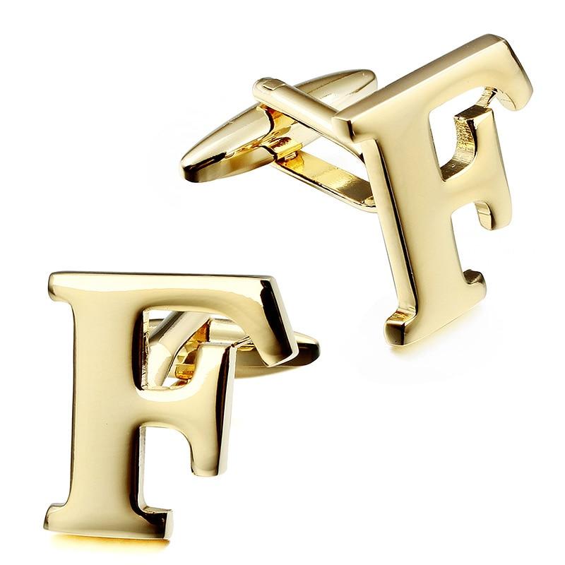 Gold-Tone Monogram Cufflinks GR F 