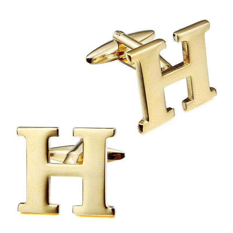 Gold-Tone Monogram Cufflinks GR H 