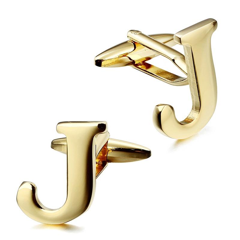 Gold-Tone Monogram Cufflinks GR J 