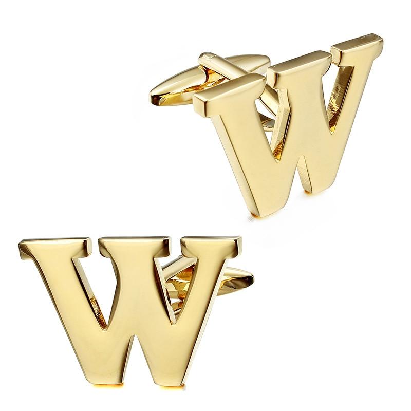 Gold-Tone Monogram Cufflinks GR W 