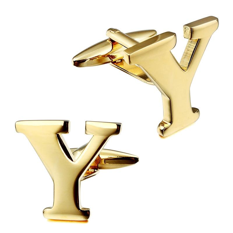 Gold-Tone Monogram Cufflinks GR Y 