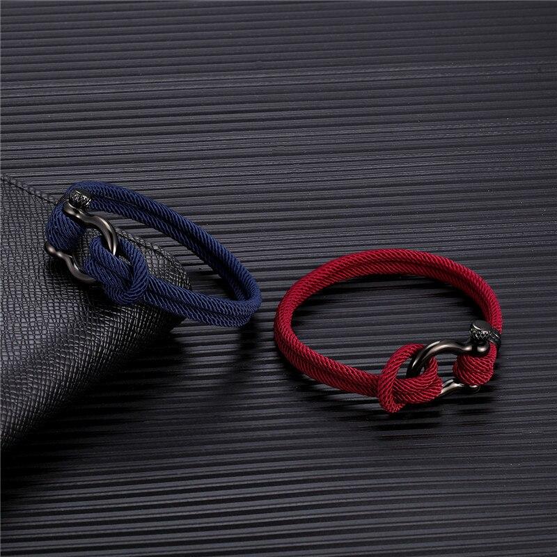 Gordi Dark Horseshoe Shackle Solid Rope Bracelet GR 