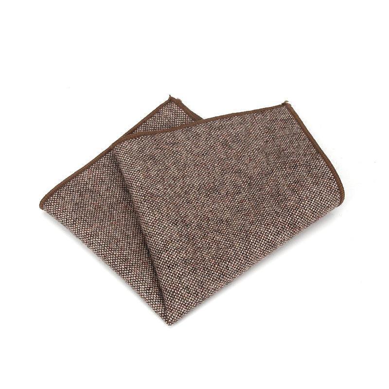 Gordon Solid Wool Pocket Square GR Brown 