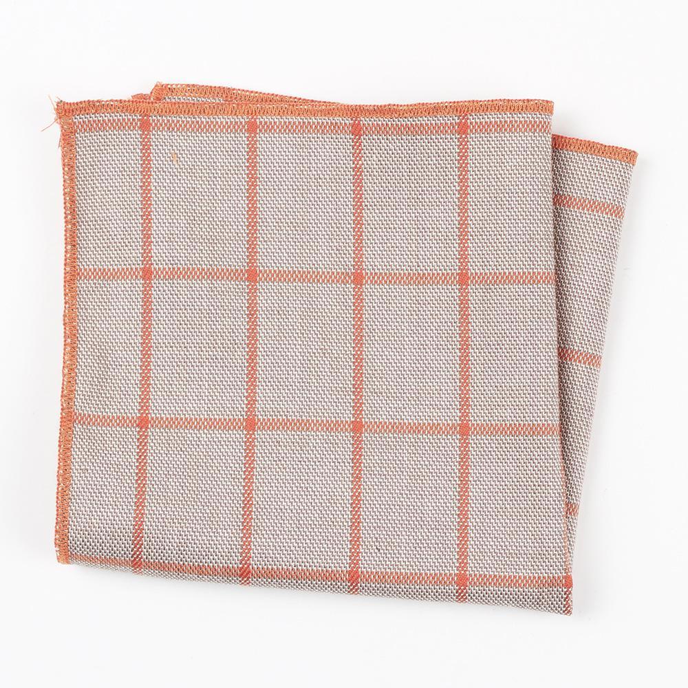 Graph Check Cotton Handkerchief GR Orange 