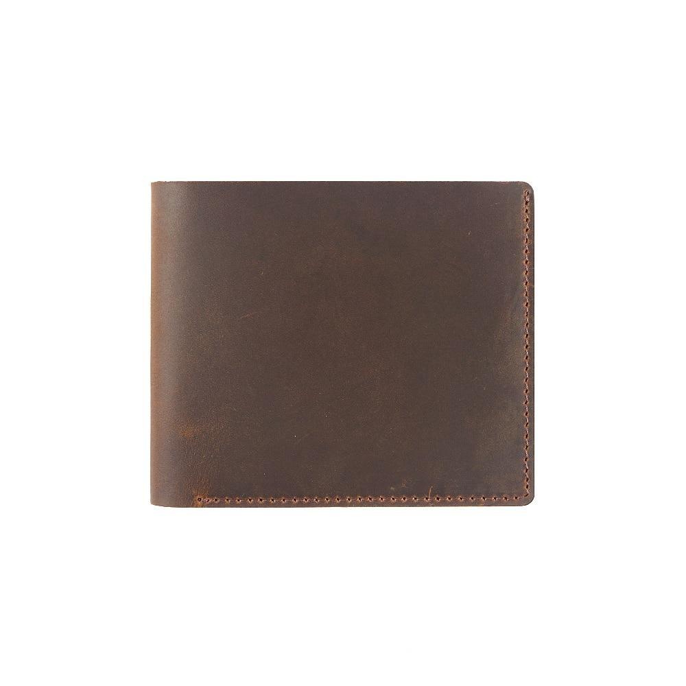 Gustavo Crazy Horse Leather Bifold Wallet GR Brown 
