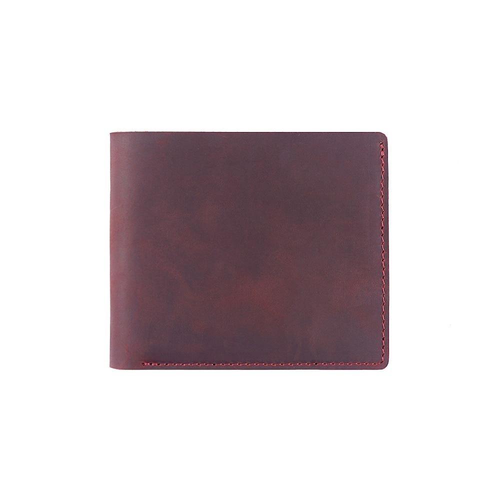 Gustavo Crazy Horse Leather Bifold Wallet GR Red 