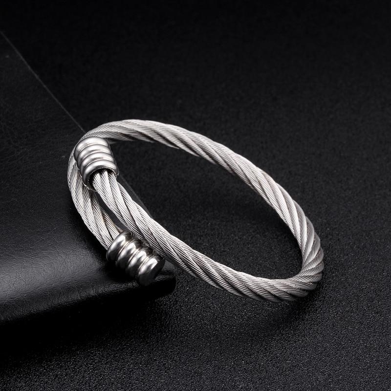 Hans Metal Rope Minimal Cuff Bracelet GR 