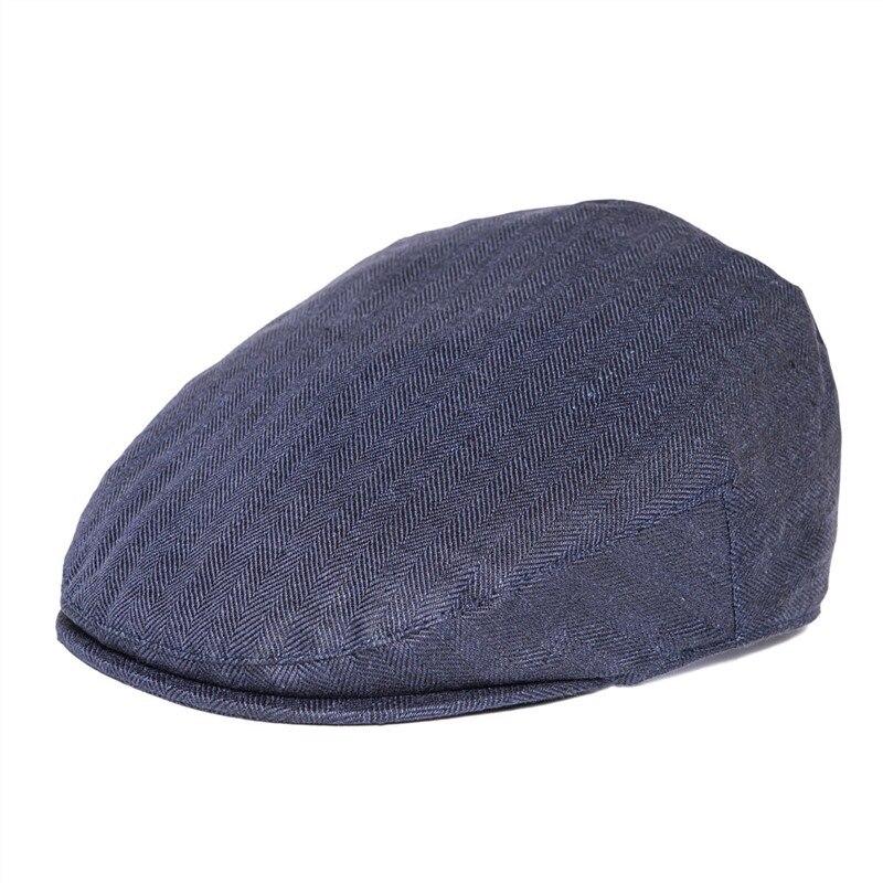 Herringbone Linen Ivy Cap GR Blue 56-57 cm 