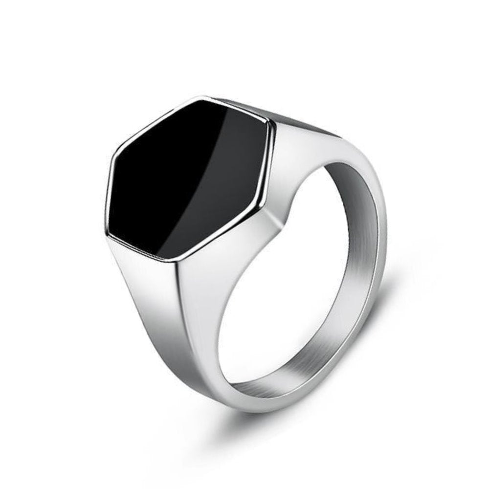 Hexagon Signet Ring GR 7 Silver 