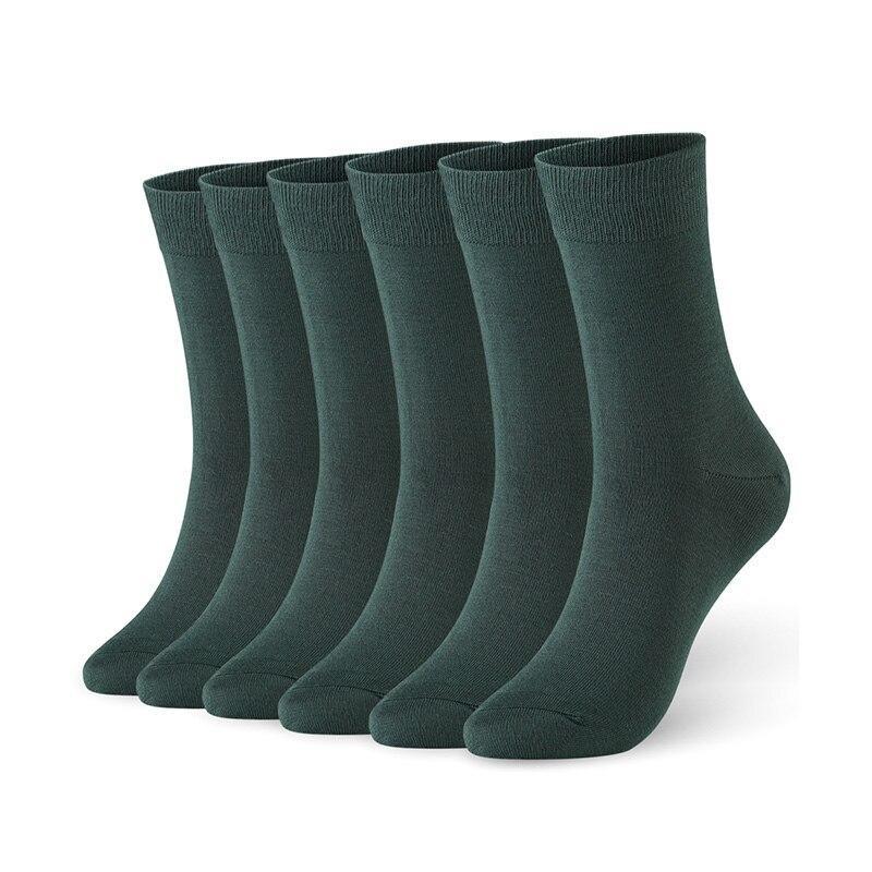 High Cotton Business Solid Socks 6 pairs Set GR Dark Green US 7-11 / EUR 40-46 