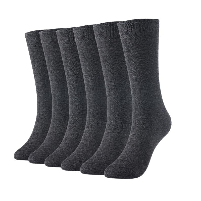 High Cotton Business Solid Socks 6 pairs Set GR Dark Grey US 7-11 / EUR 40-46 