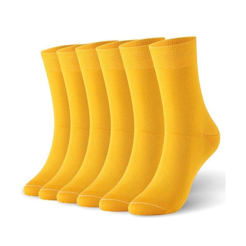 High Cotton Business Solid Socks 6 pairs Set GR Yellow US 7-11 / EUR 40-46 