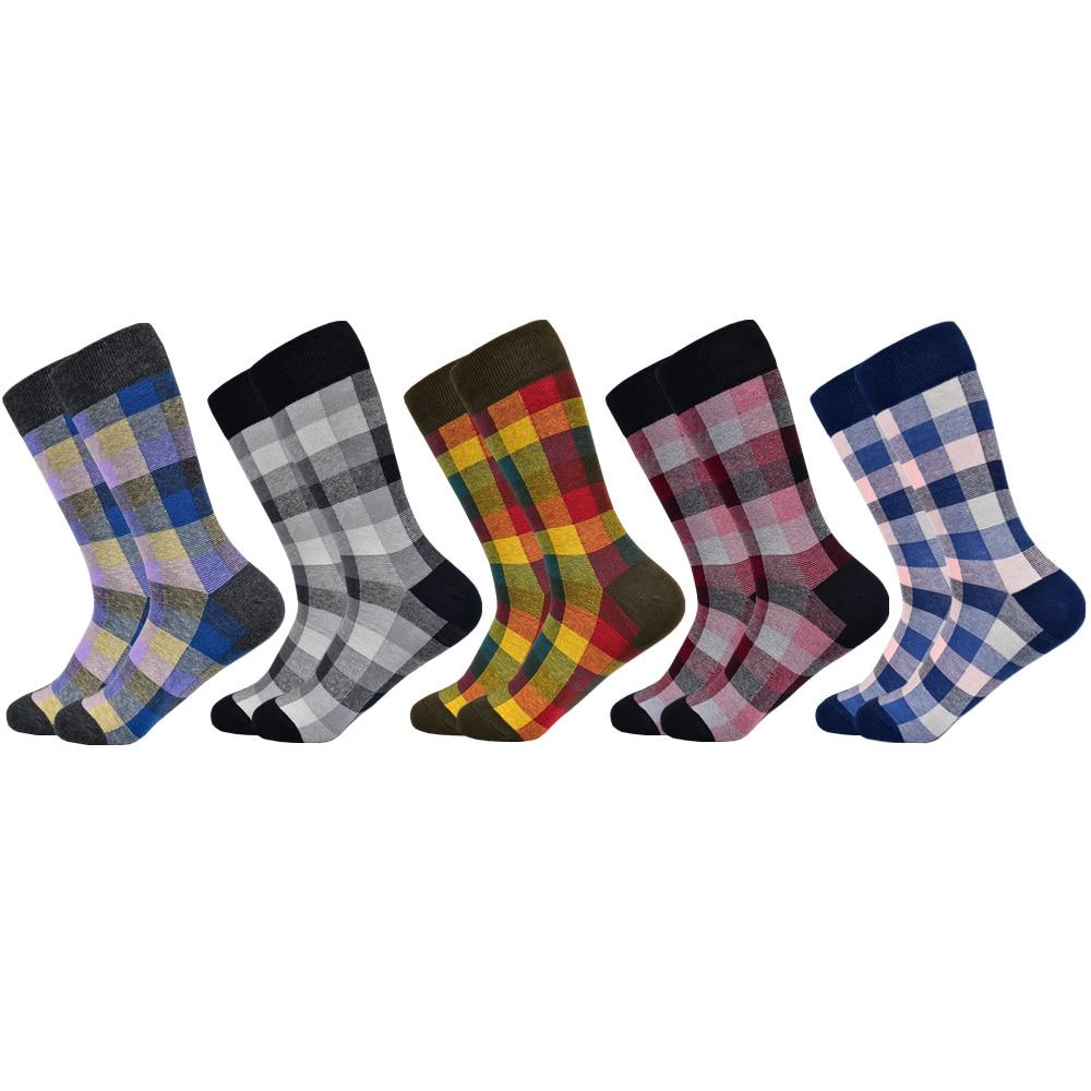High Cotton Tartan Plaid Business Socks Set GR 5 pairs Black US 7.5-12 EU 40-46 