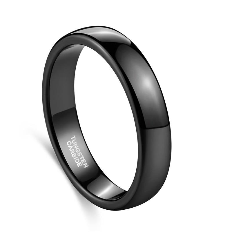 High Polished Black Tungsten Carbide Ring GR 4 4mm 