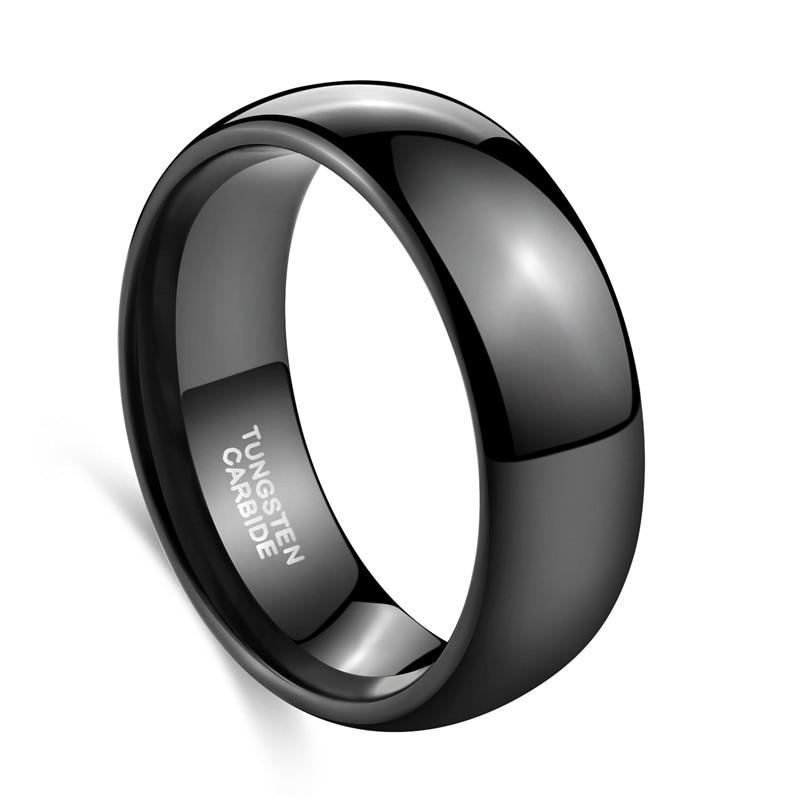 High Polished Black Tungsten Carbide Ring GR 4 8mm 