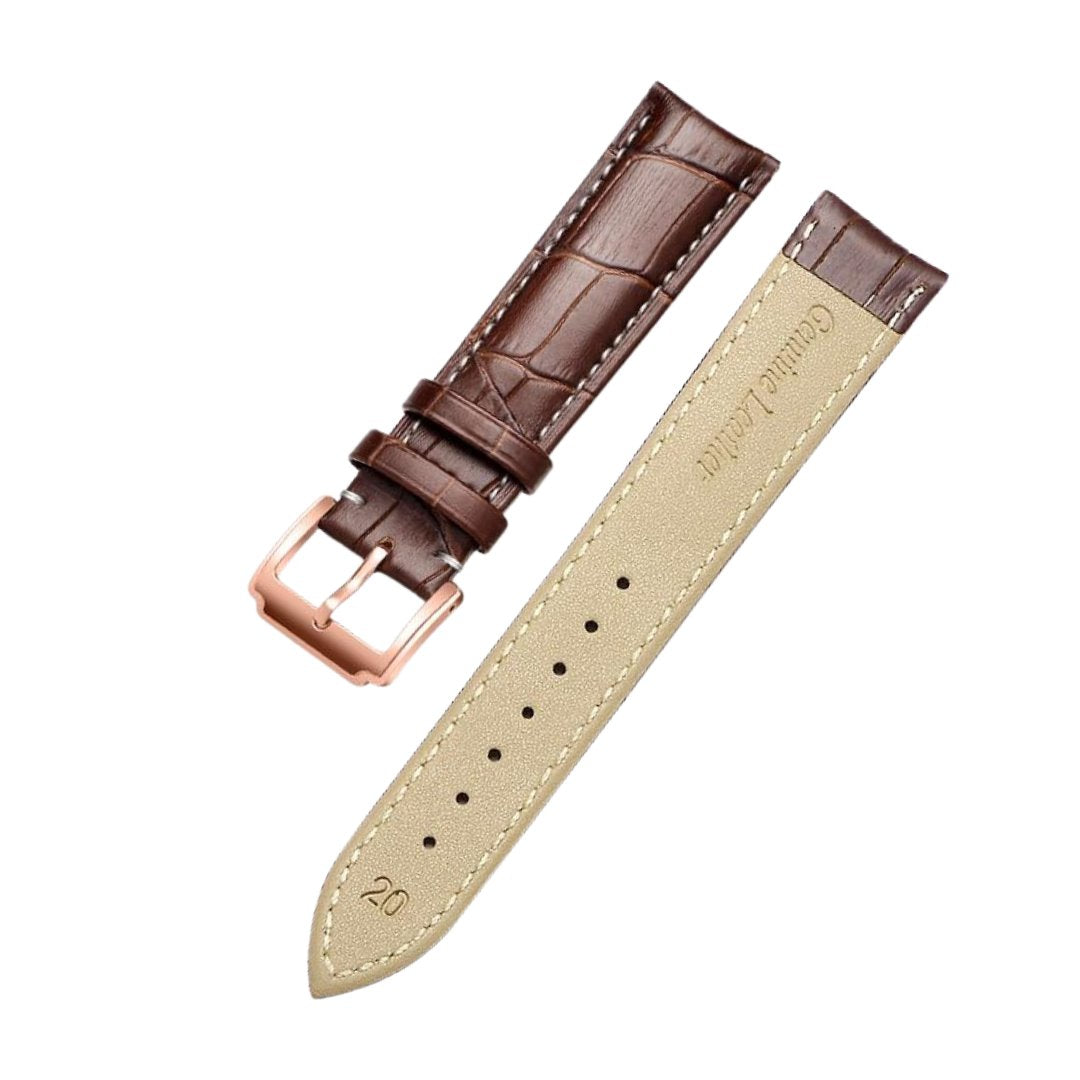 Horace Brown Stitched Calfskin Classic Watch Strap GR 