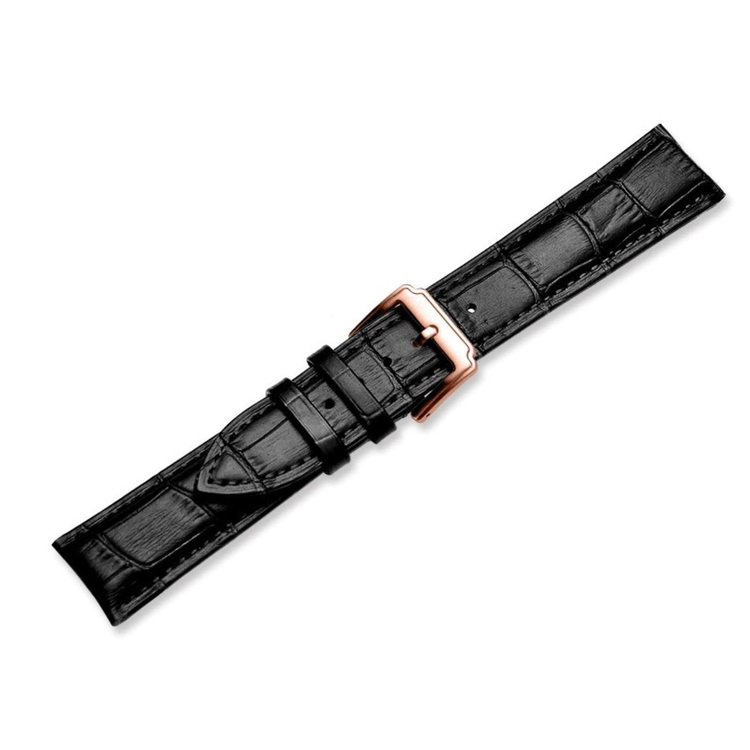 Horace Solid Black Calfskin Classic Watch Strap GR 