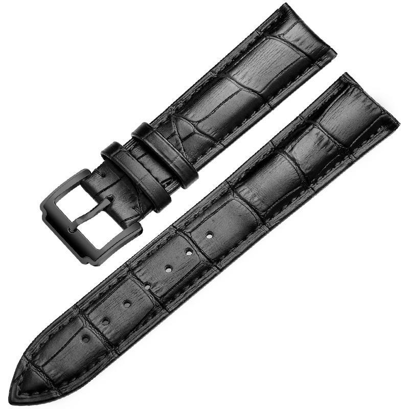 Horace Solid Black Calfskin Classic Watch Strap GR Black 14mm 