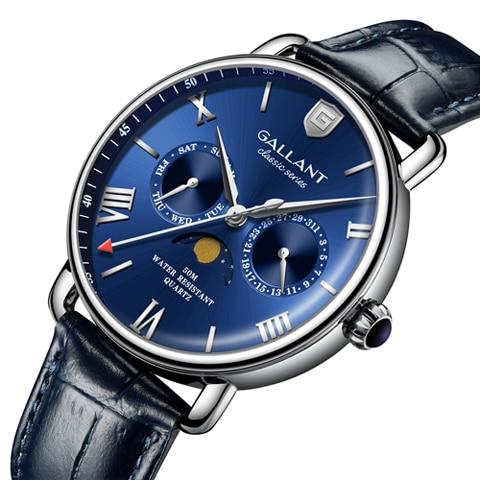 Hubert Classic Moon Phase Watch Gallant Blue 