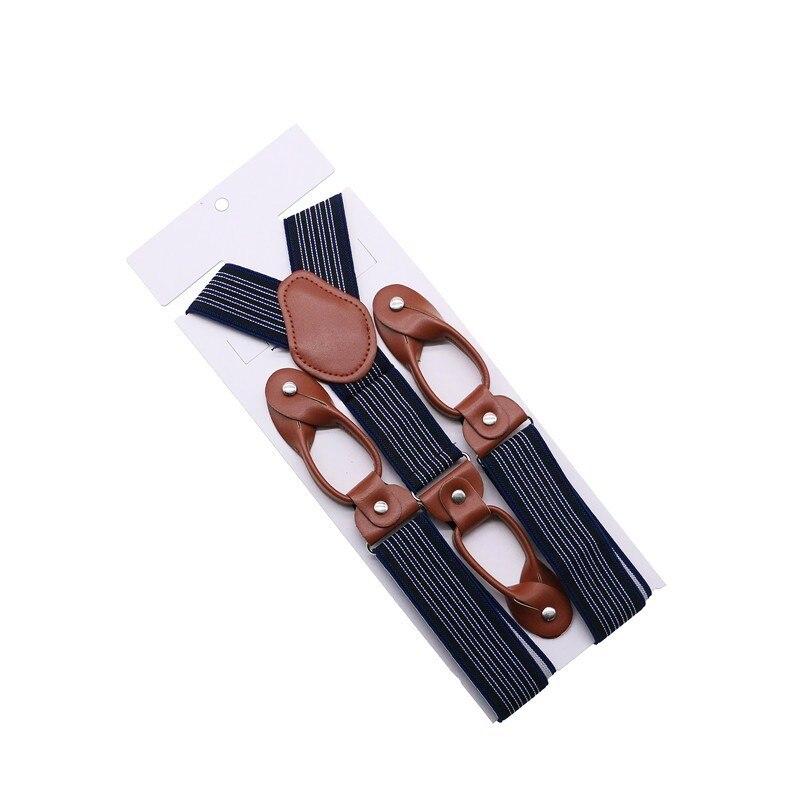 Hugo Brown Leather Button End Tuxedo Suspenders 35mm GR 