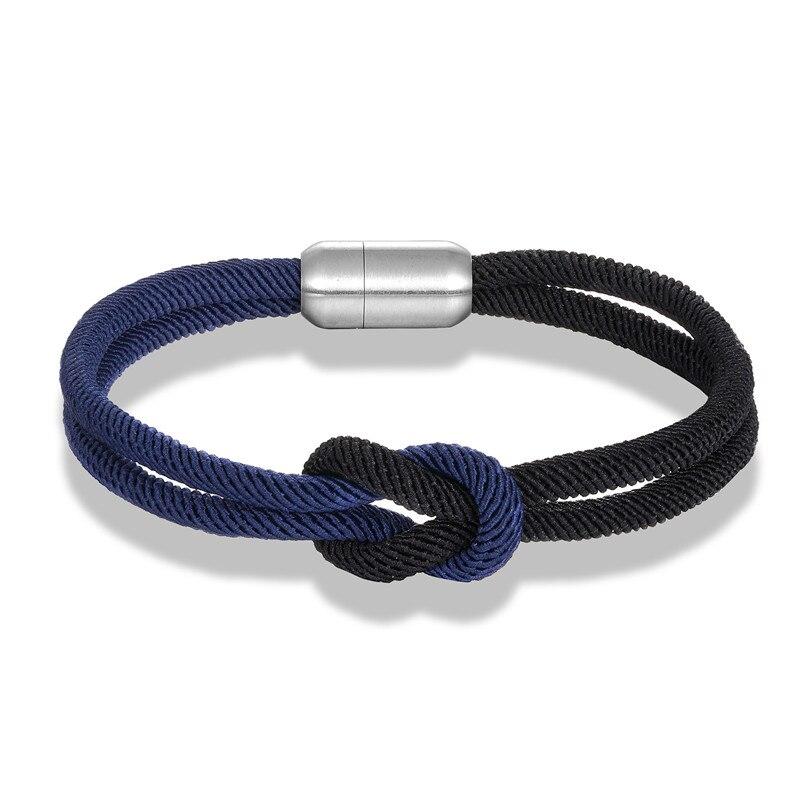 Infinity Knot Bracelet GR Black & Blue S 