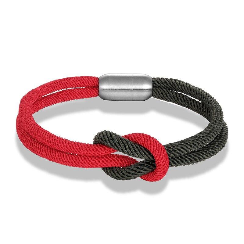 Infinity Knot Bracelet GR Black & Red S 