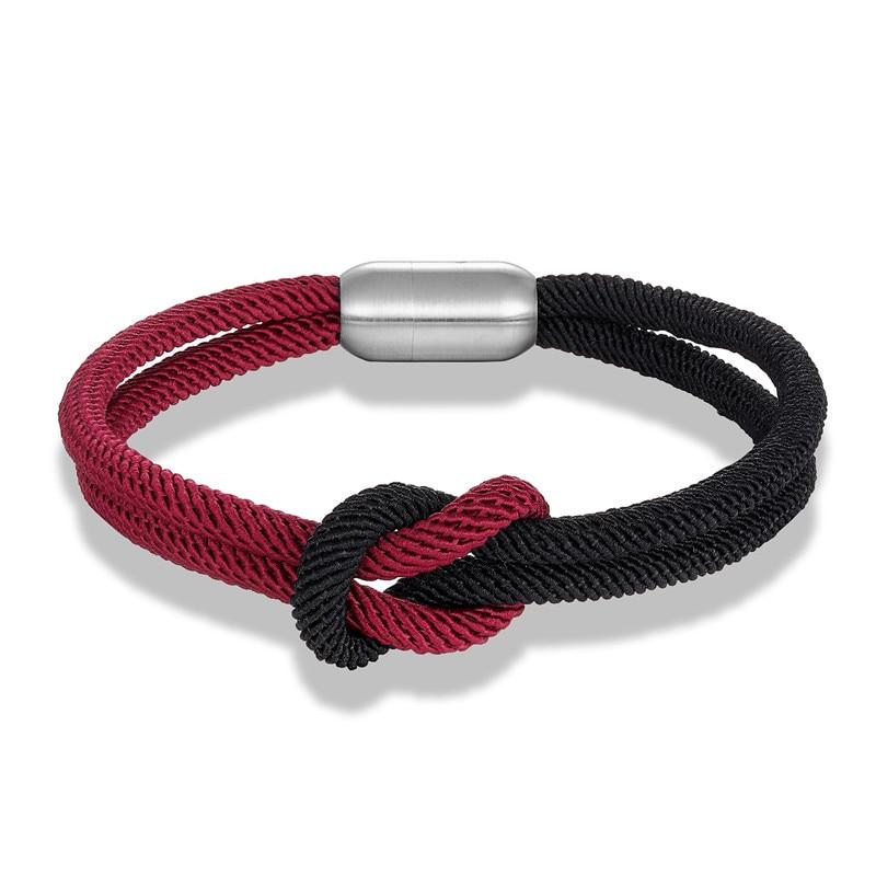 Infinity Knot Bracelet GR Black & Wine S 