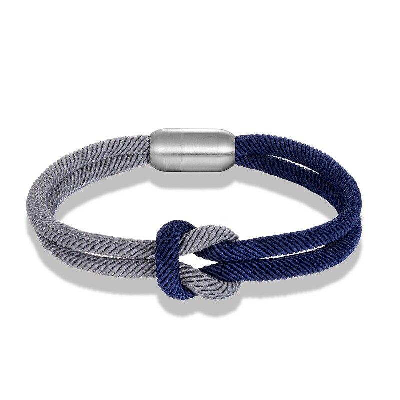 Infinity Knot Bracelet GR Blue & Gray S 