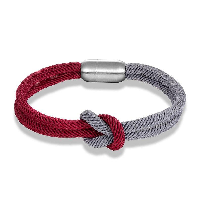 Infinity Knot Bracelet GR Gray & Red S 