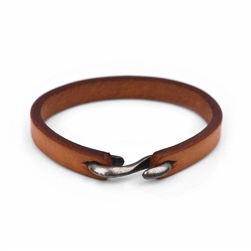 Jacob Silver-Tone Hook Leather Bracelet GR Yellow 18.5cm 