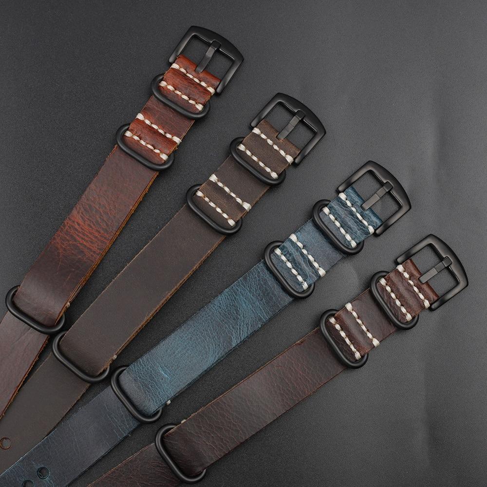 Jean-Claude Calf Leather Nato Watch Strap With Black Tang Buckle GR 
