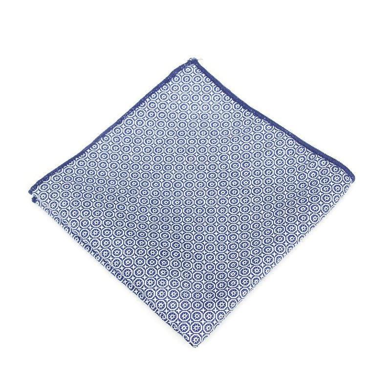 Joaquin Geometric Cotton Handkerchief GR Blue 