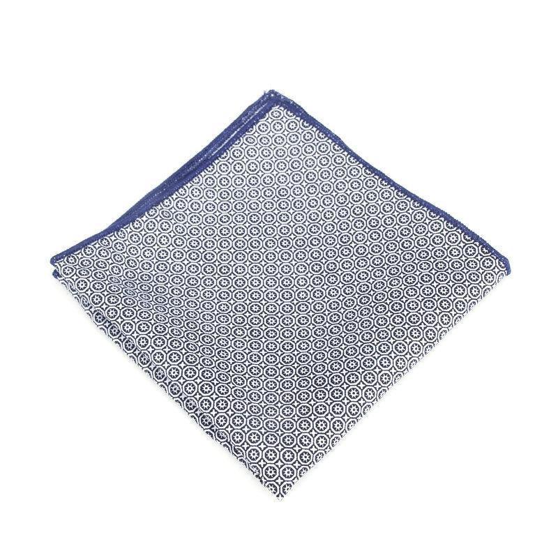 Joaquin Geometric Cotton Handkerchief GR Navy Blue 