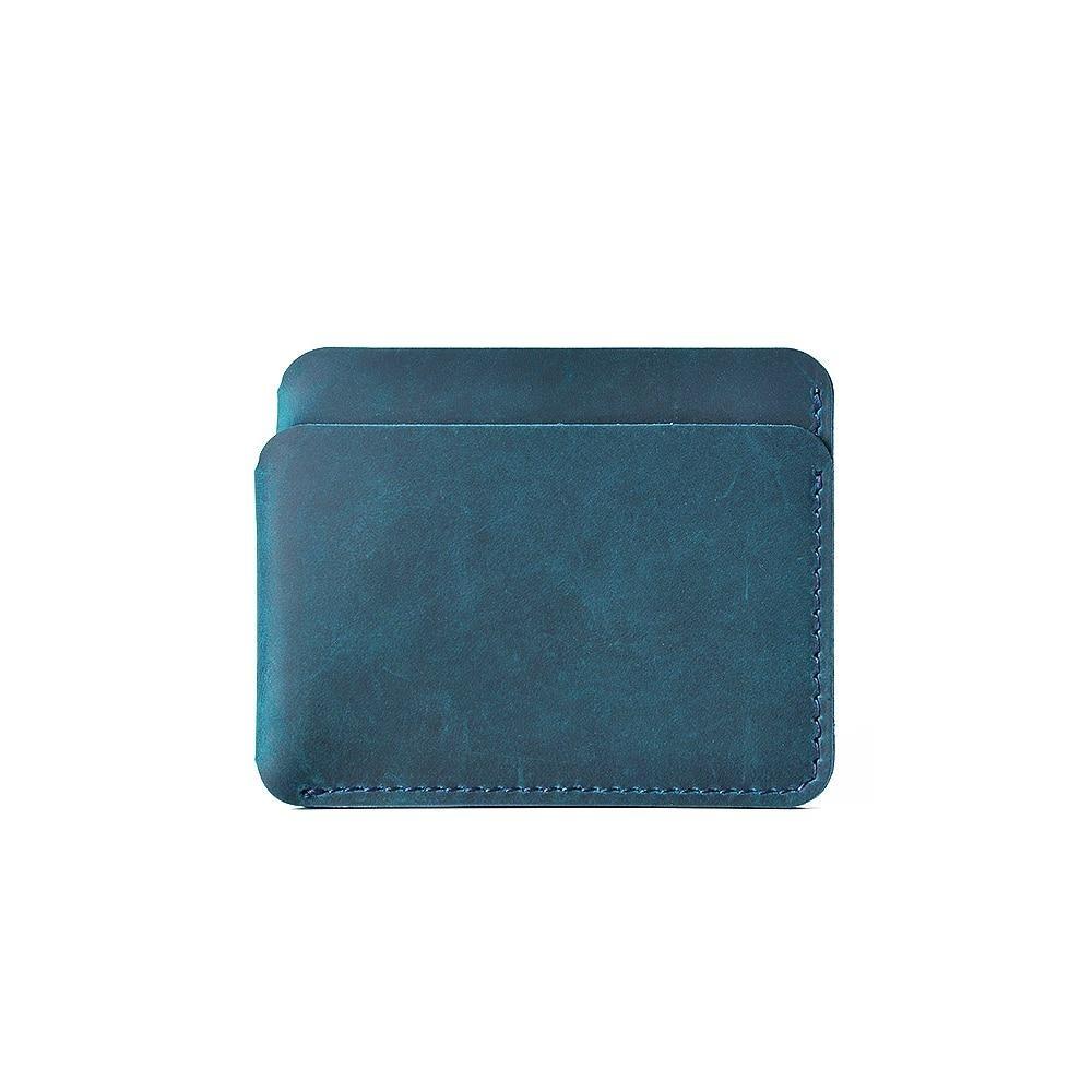 Jorg Minimalist Cow Leather Card Holder GR Blue 